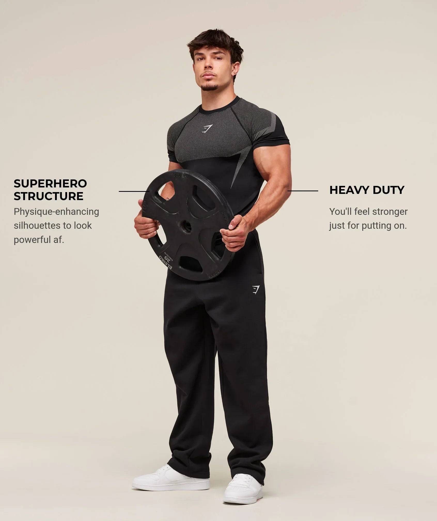 Front Gymshark Onyx 5.0 Seamless T-shirt Black/Light Grey