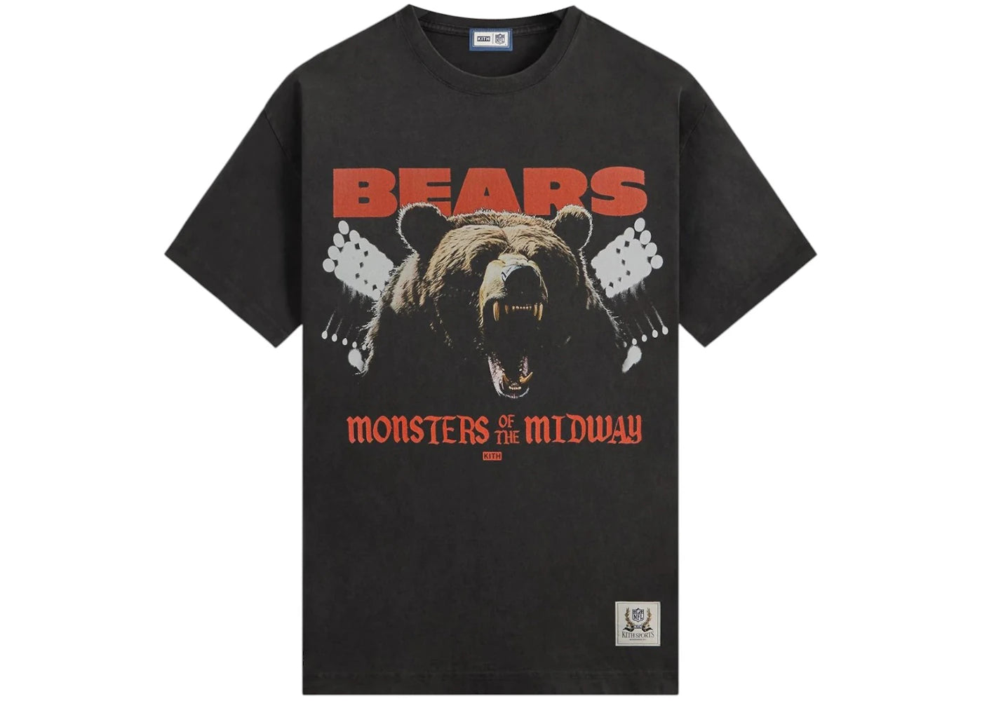 Kith x NFL Chicago Bears Photo Vintage Jones Tee Black -1
