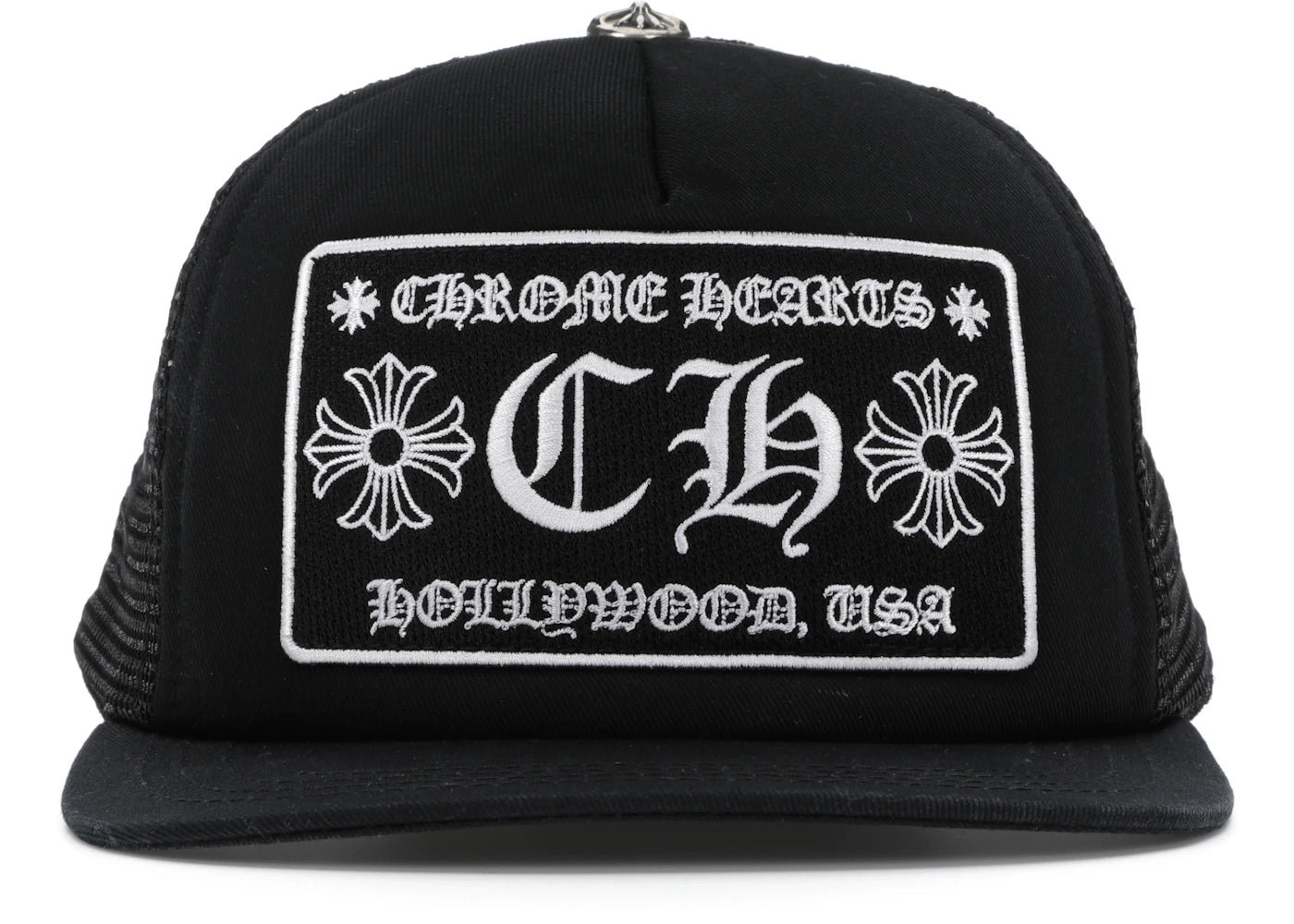 Chrome Hearts CH Hollywood Trucker Hat Black/Black -1