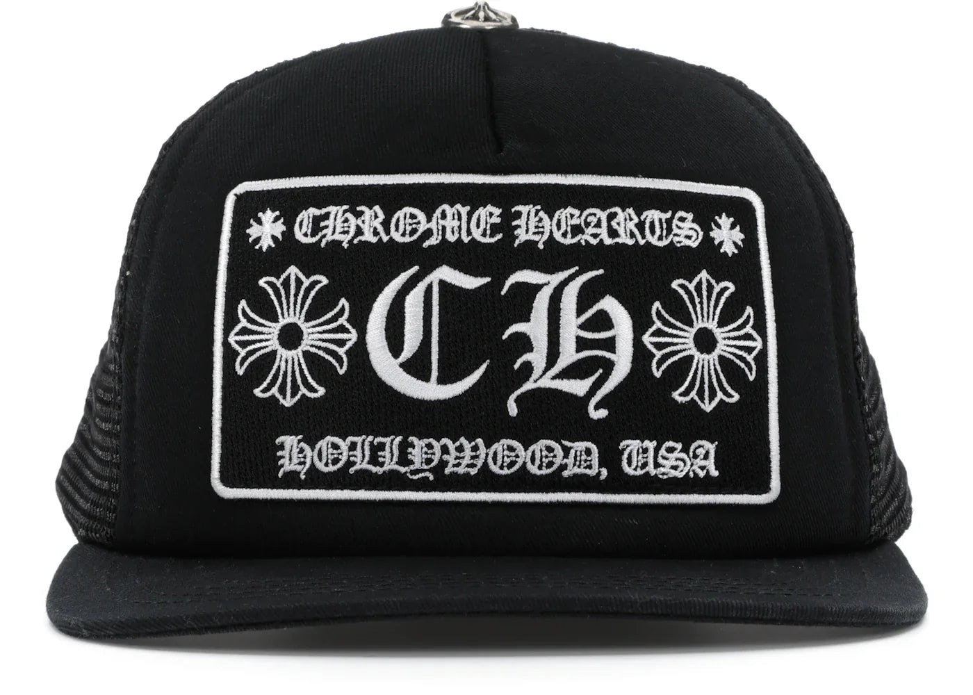Chrome Hearts CH Hollywood Trucker Hat Black/Black -1