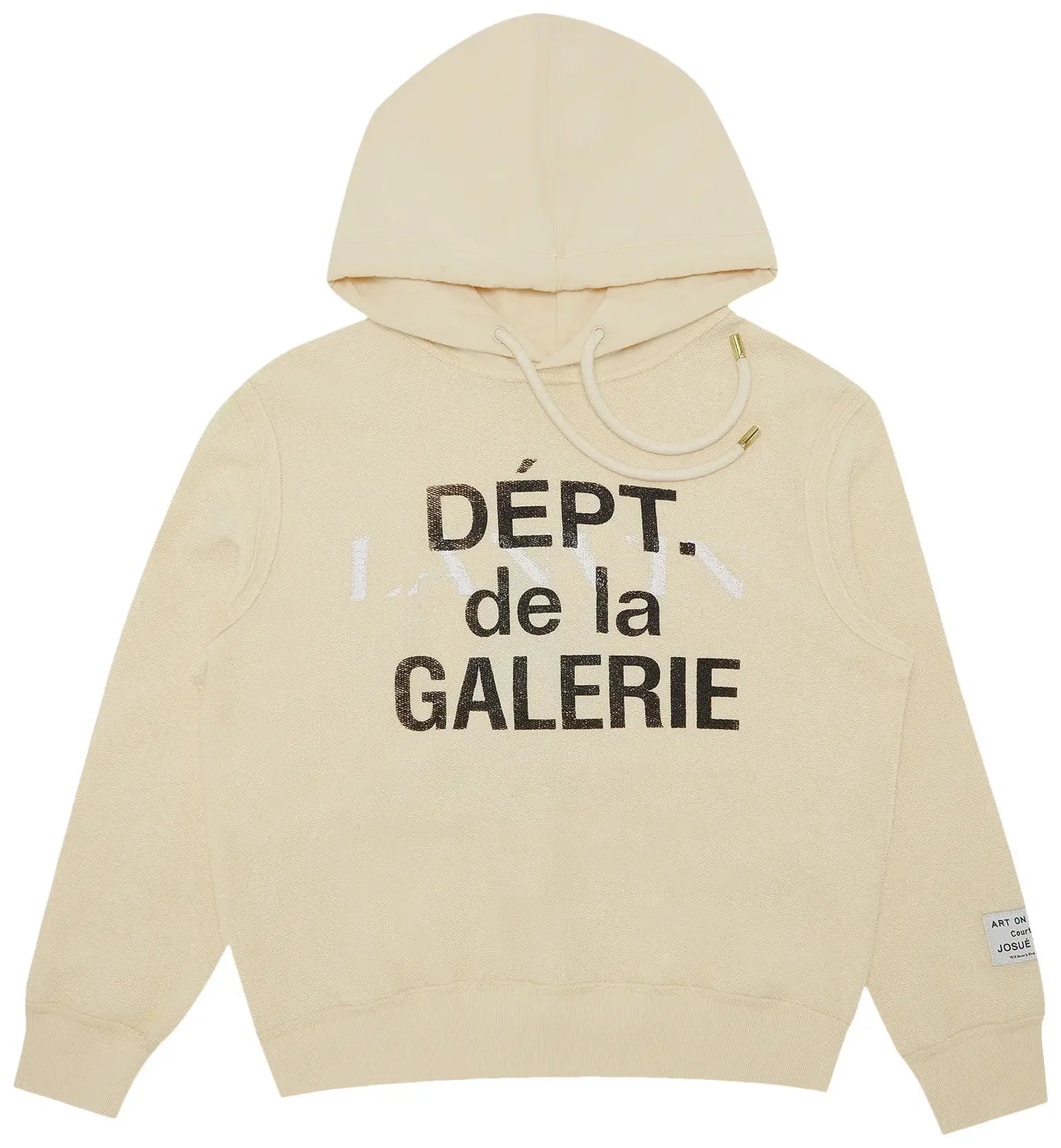 Gallery Dept. x Lanvin Logo Washed Cotton Relaxed Hoodie Beige