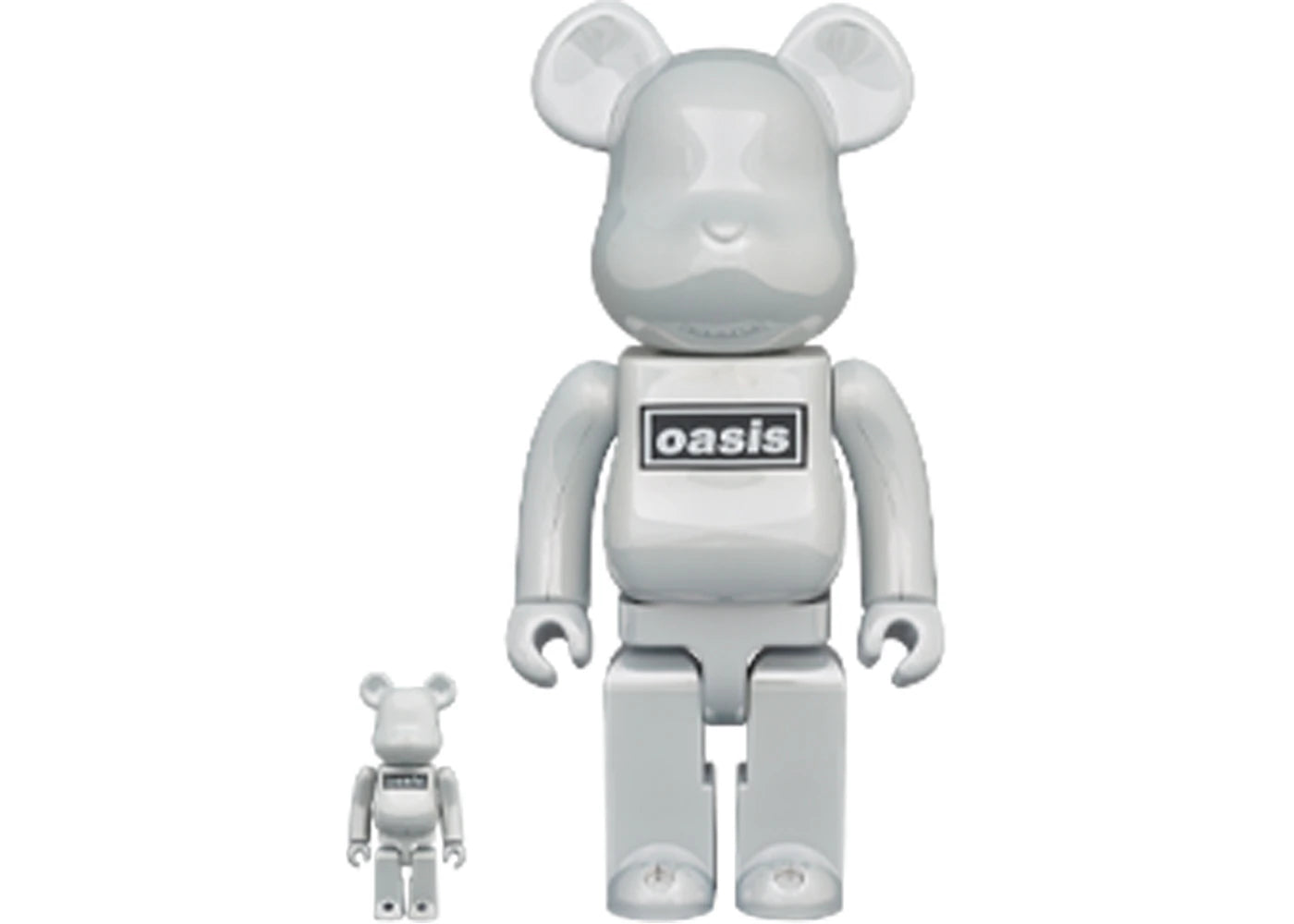 Bearbrick Oasis 100% & 400% Set White Chrome -1