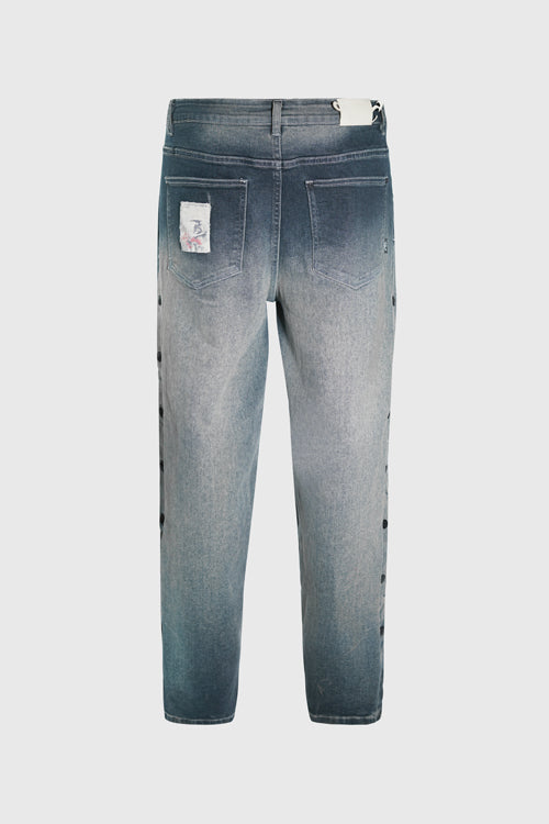 The Hideout Clothing - Opium Stone Wash Open Crochet Denim Jeans