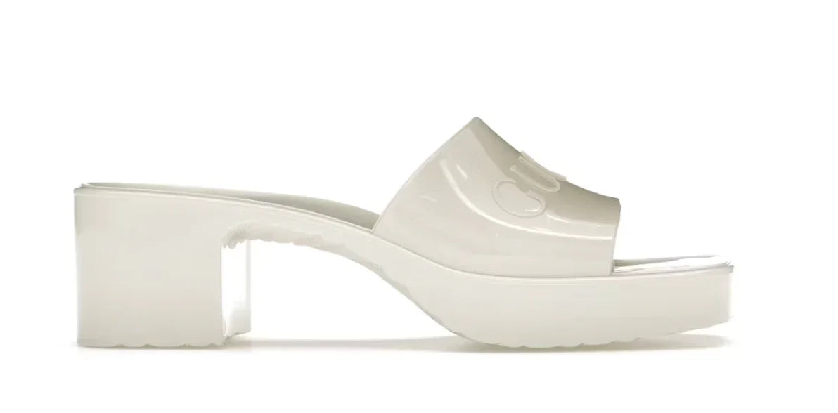 Gucci 60mm Slide Sandal White Rubber