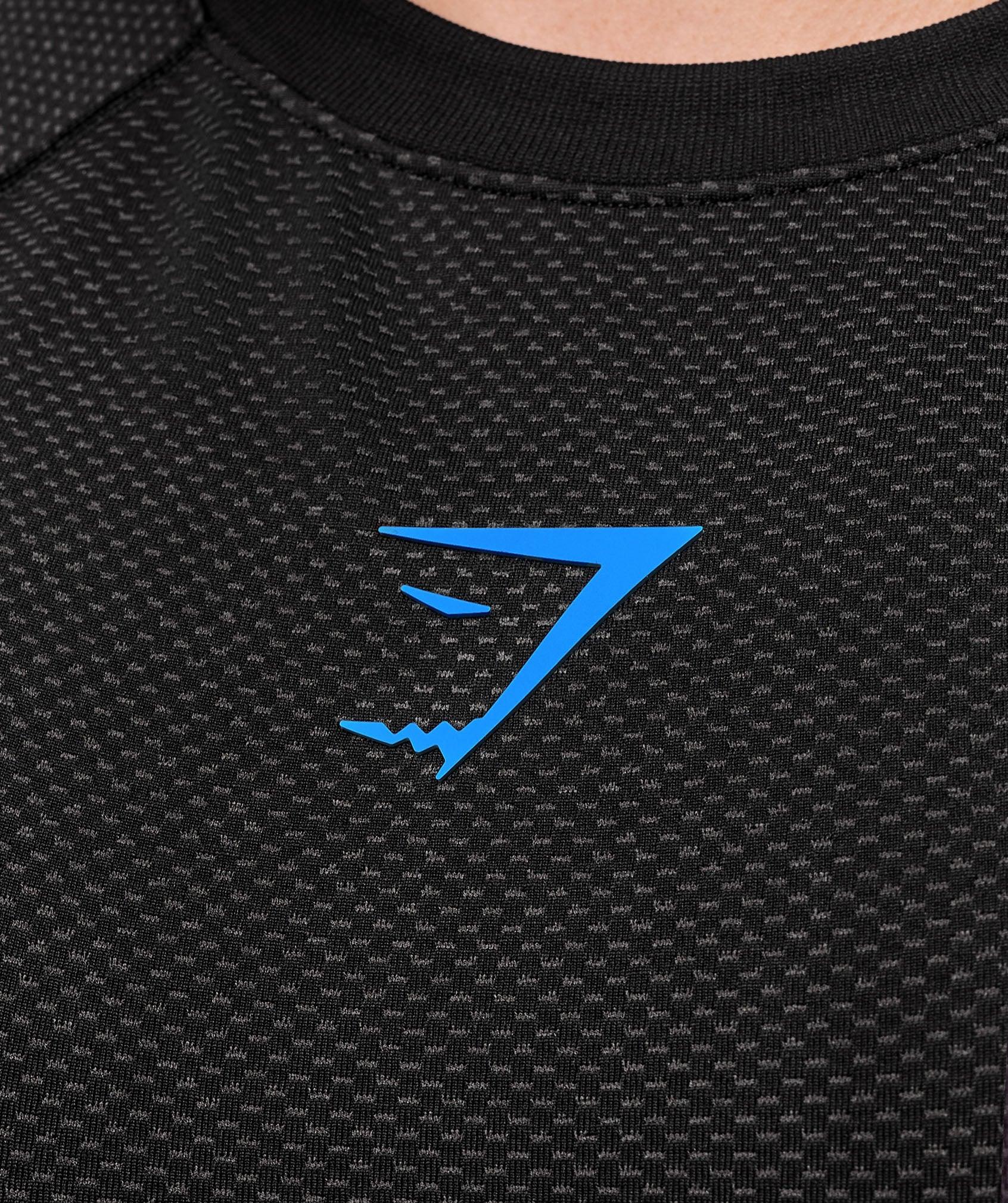 Gymshark Onyx 5.0 Seamless Long Sleeve T-shirt Black/Onyx Grey Back Logo