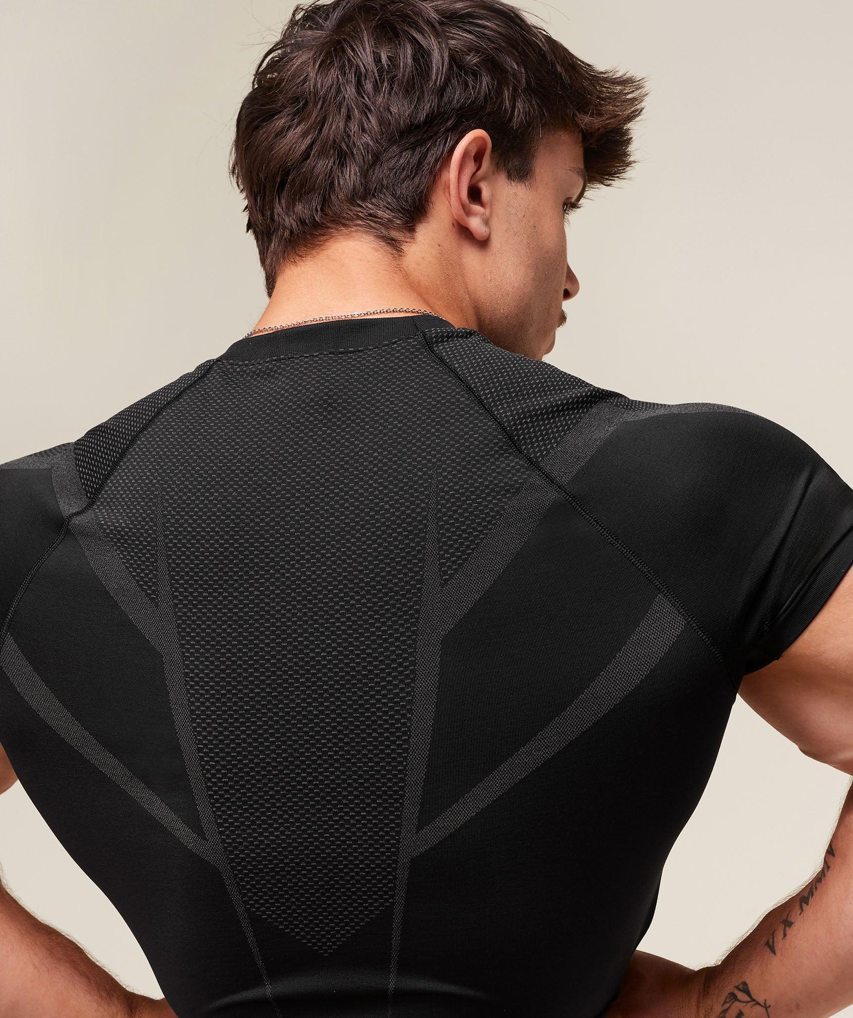 Gymshark Onyx 5.0 Seamless Long Sleeve T-shirt Black/Onyx Grey Back Zoom