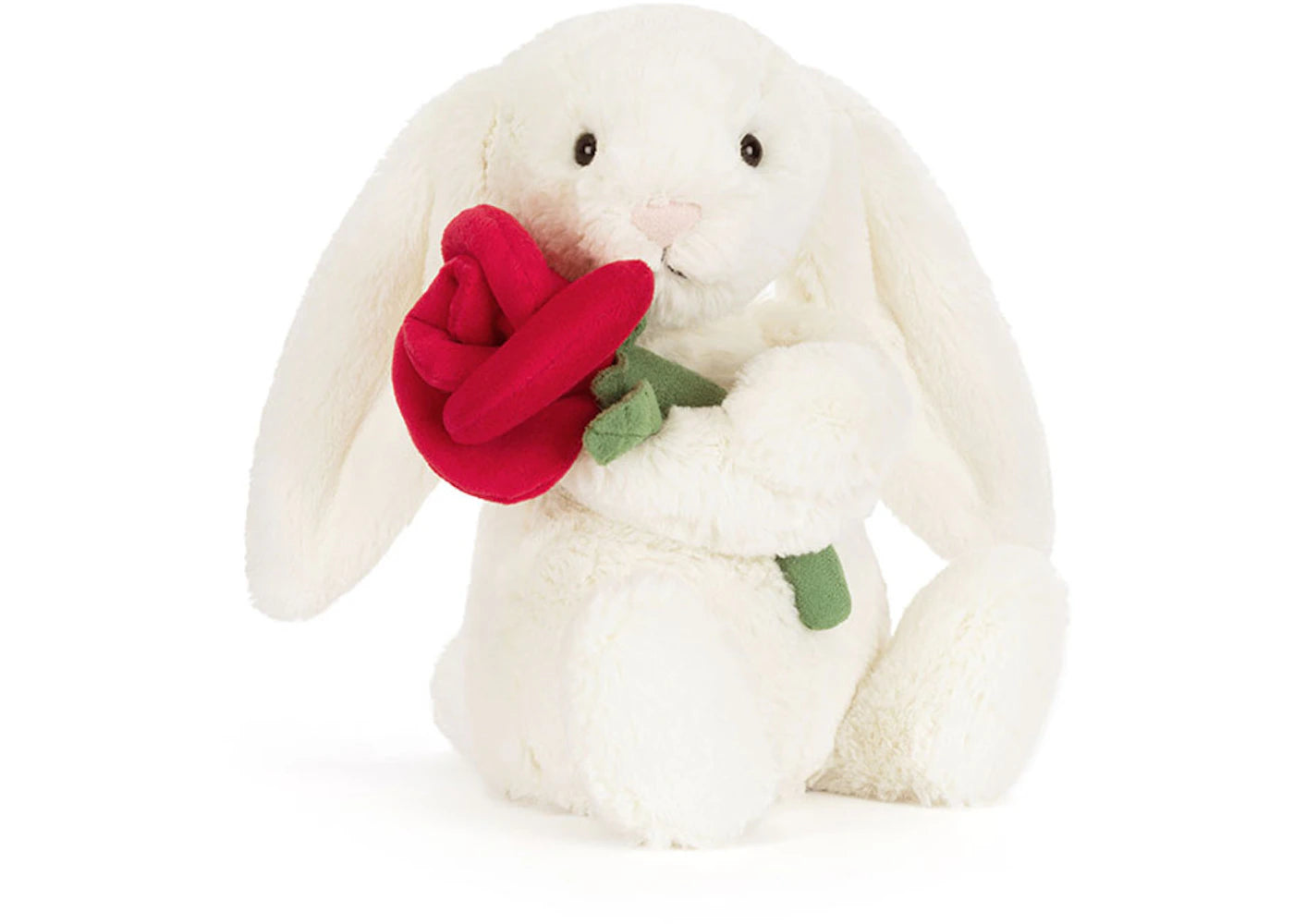 Jellycat Cream Bunny with Rose Plush -1