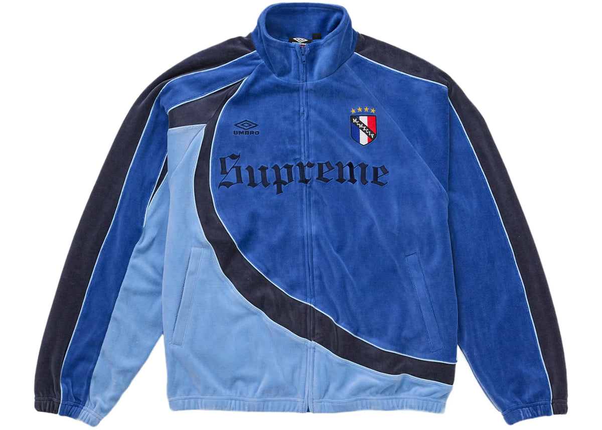 Supreme Umbro Velour Track Jacket Blue -1