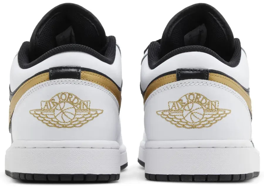 Hell Counter Jordan 1 Low White Black Metallic Gold Swoosh