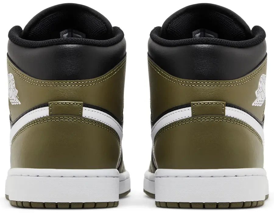 Hell counter Jordan 1 Mid Black White Olive