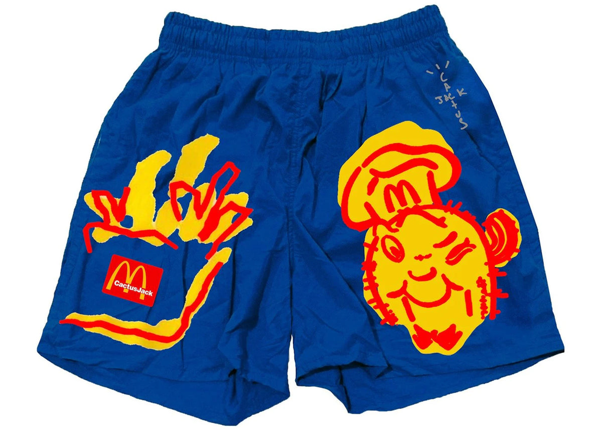 Travis Scott x McDonald's Illustration Shorts Blue -1