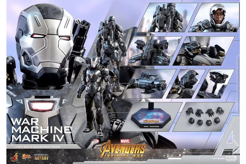 Hot Toys Marvel Movie Masterpiece War Machine Mark IV null War Diecast Collectible Figure