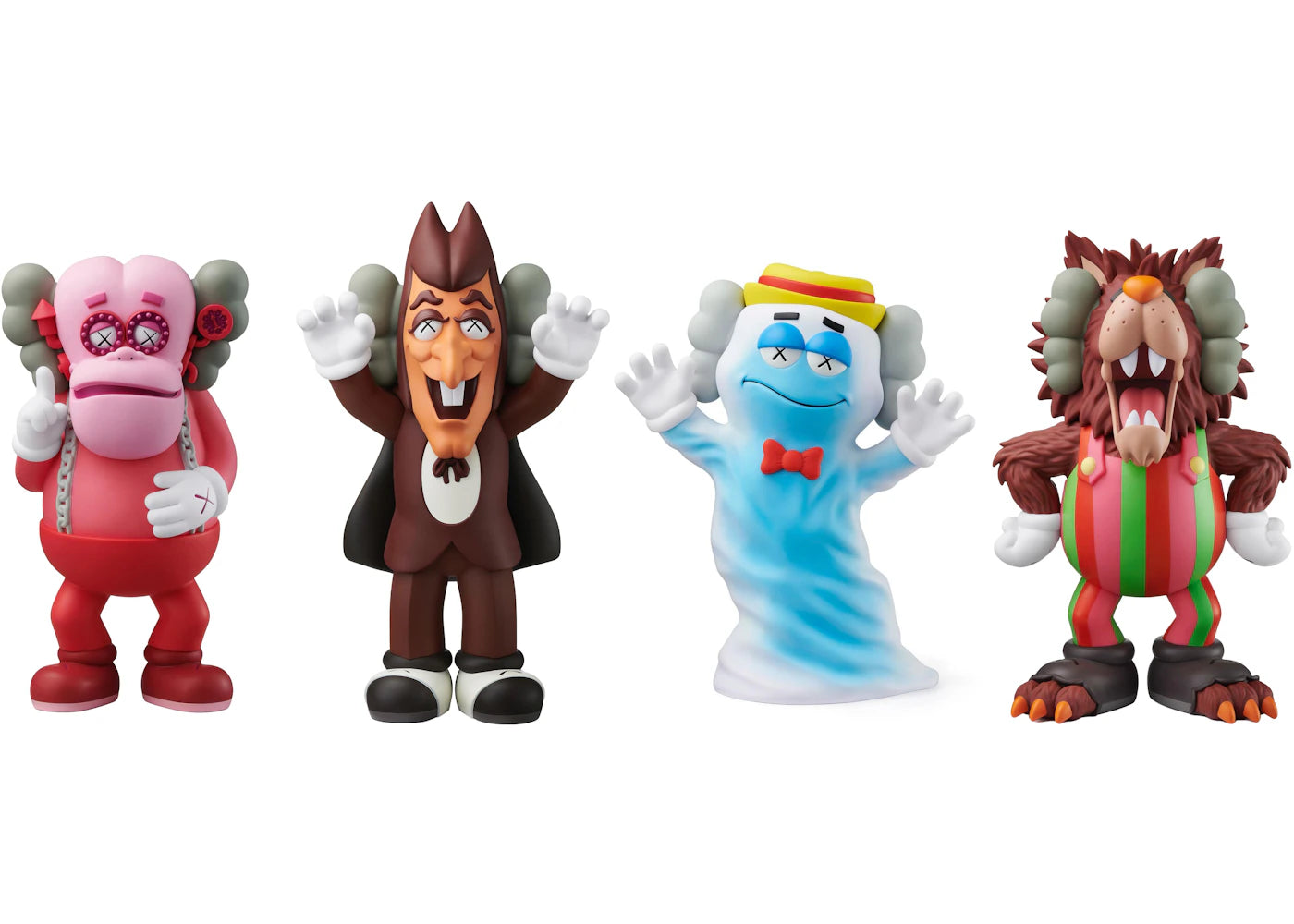 KAWS Cereal Monsters Franken Berry Count Chocula Boo Berry Frute Brute Figure Set -1
