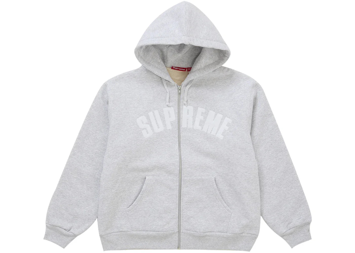 Supreme Arc Thermal Lined Zip Up Hooded Sweatshirt Ash Grey -1