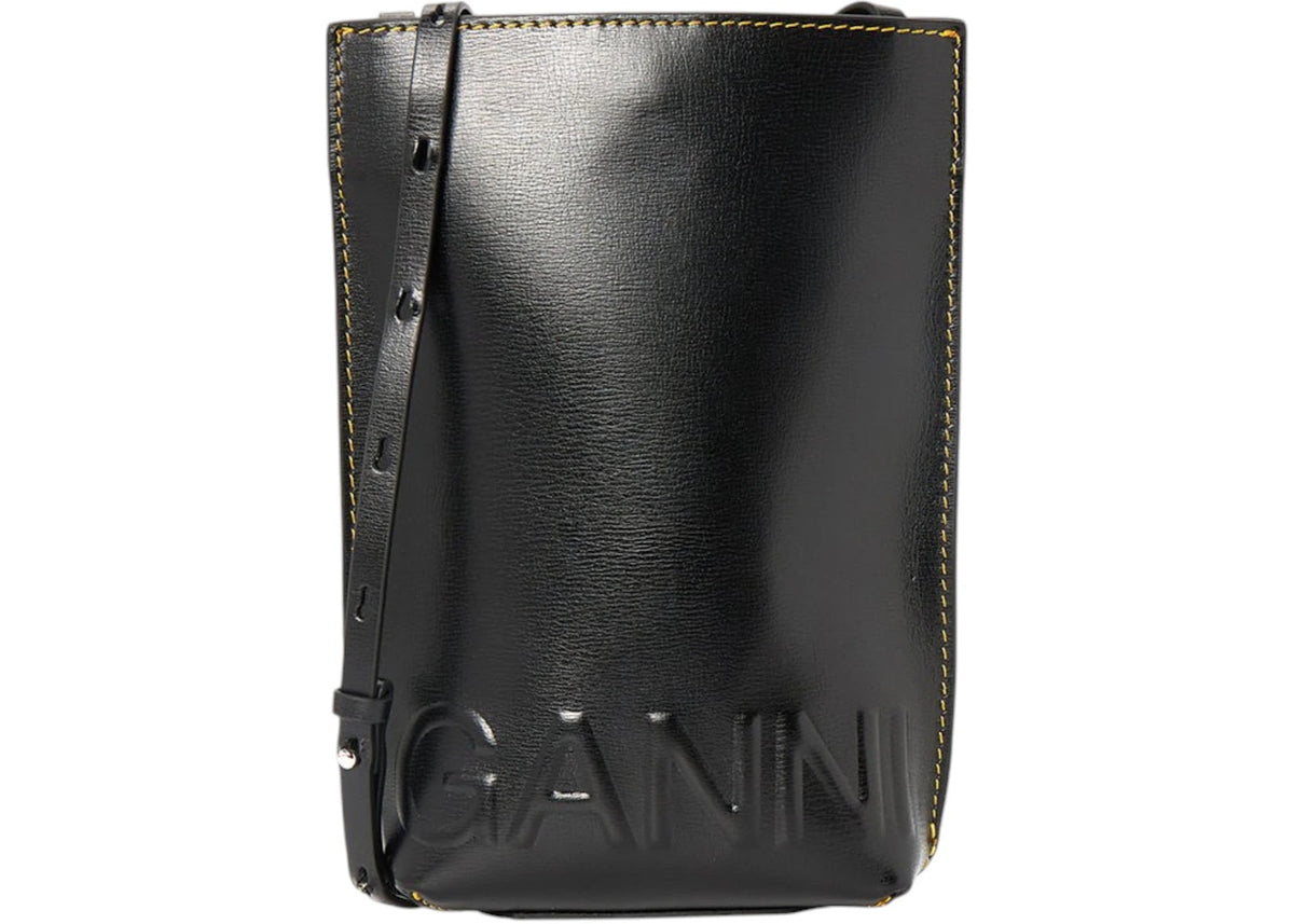 Ganni Small Banner Crossbody Bag Black -1