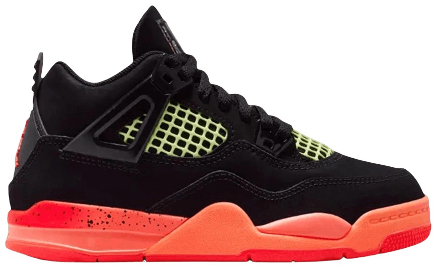 Jordan 4 Retro Black Bright Mango Barely Volt Infrared 23-1