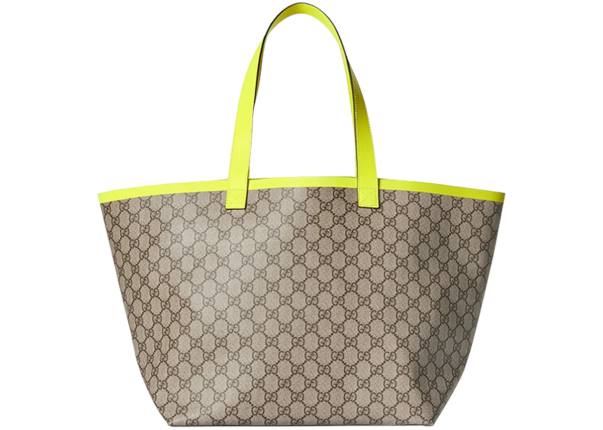 Gucci Totissima Medium Tote Bag Beige/Fluorescent Yellow -1