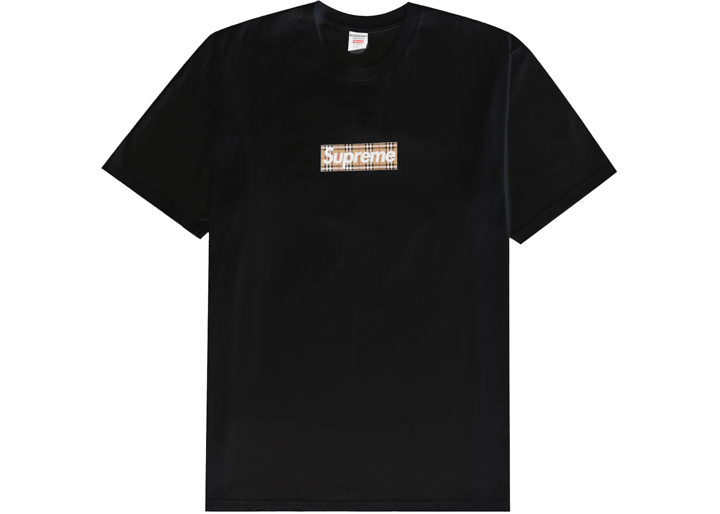 Supreme Burberry Box Logo Tee Black -1