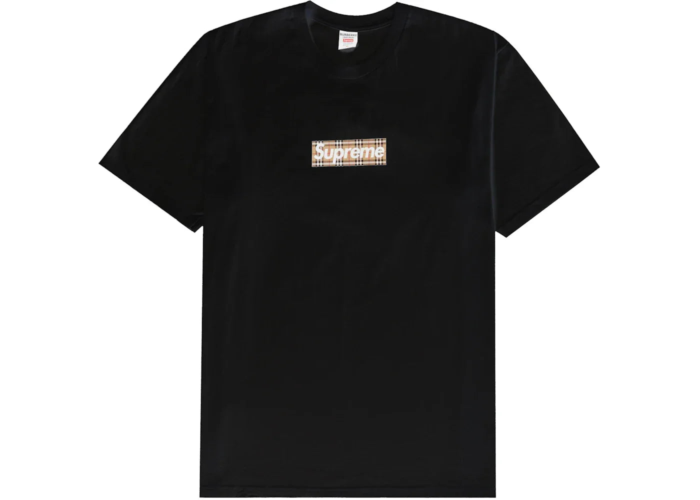 Supreme Burberry Box Logo Tee Black -1
