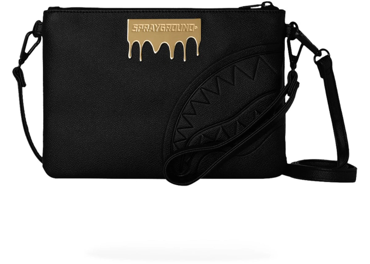 Sprayground Gold Brick Luxe Crossover Pochette Black -1