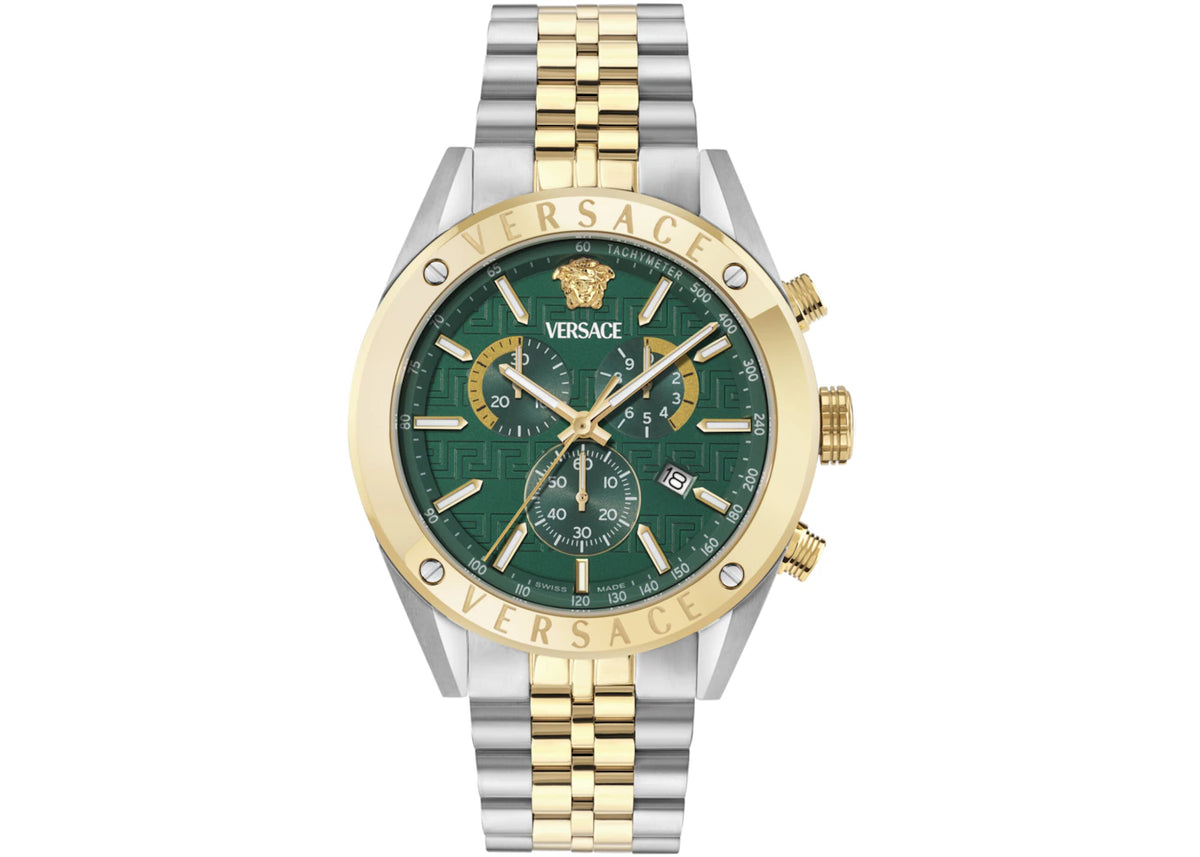 Versace Athletic Chrono Bracelet Strap VEKJA0625 (Green Guilloche) -1