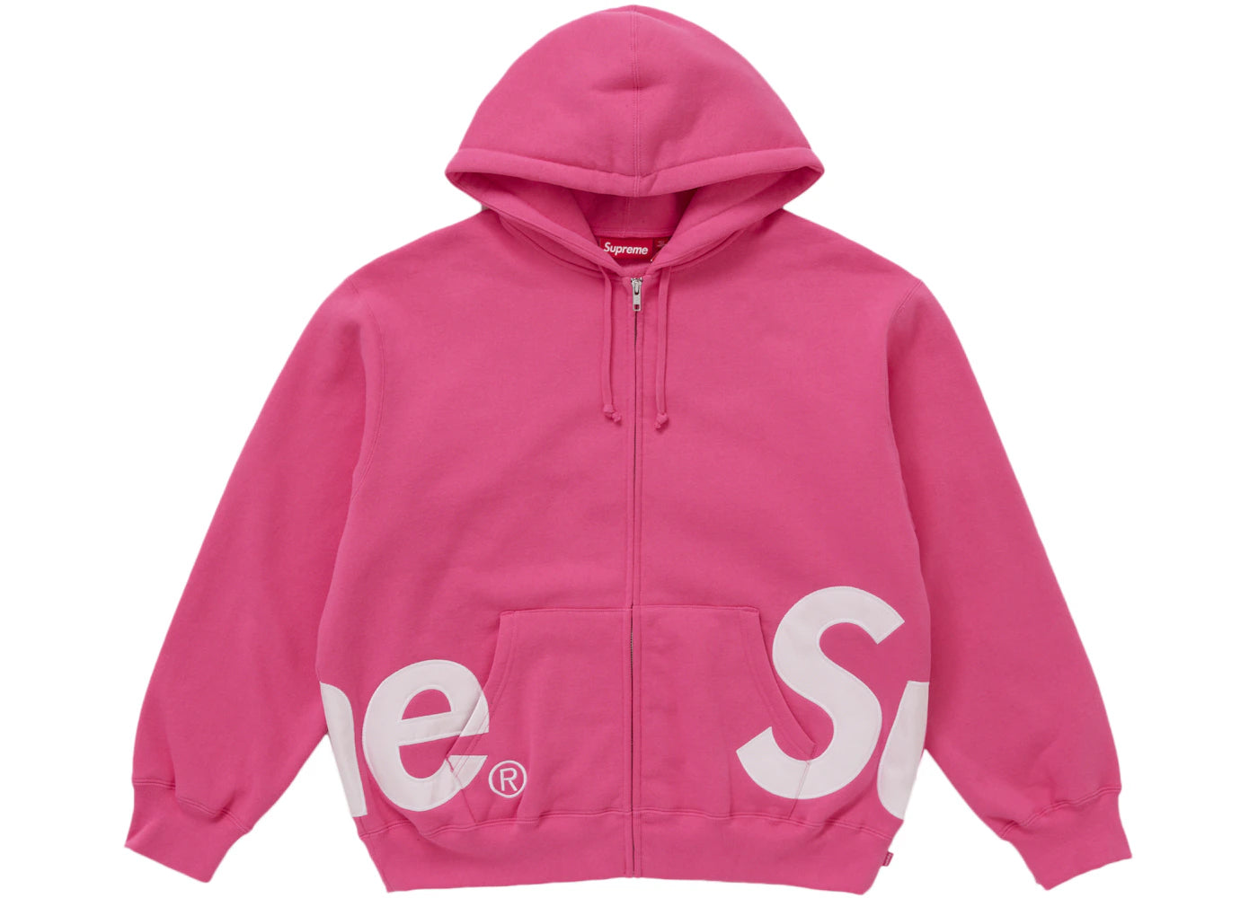 Supreme Big Logo Zip Up Hooded Sweatshirt Magenta -1