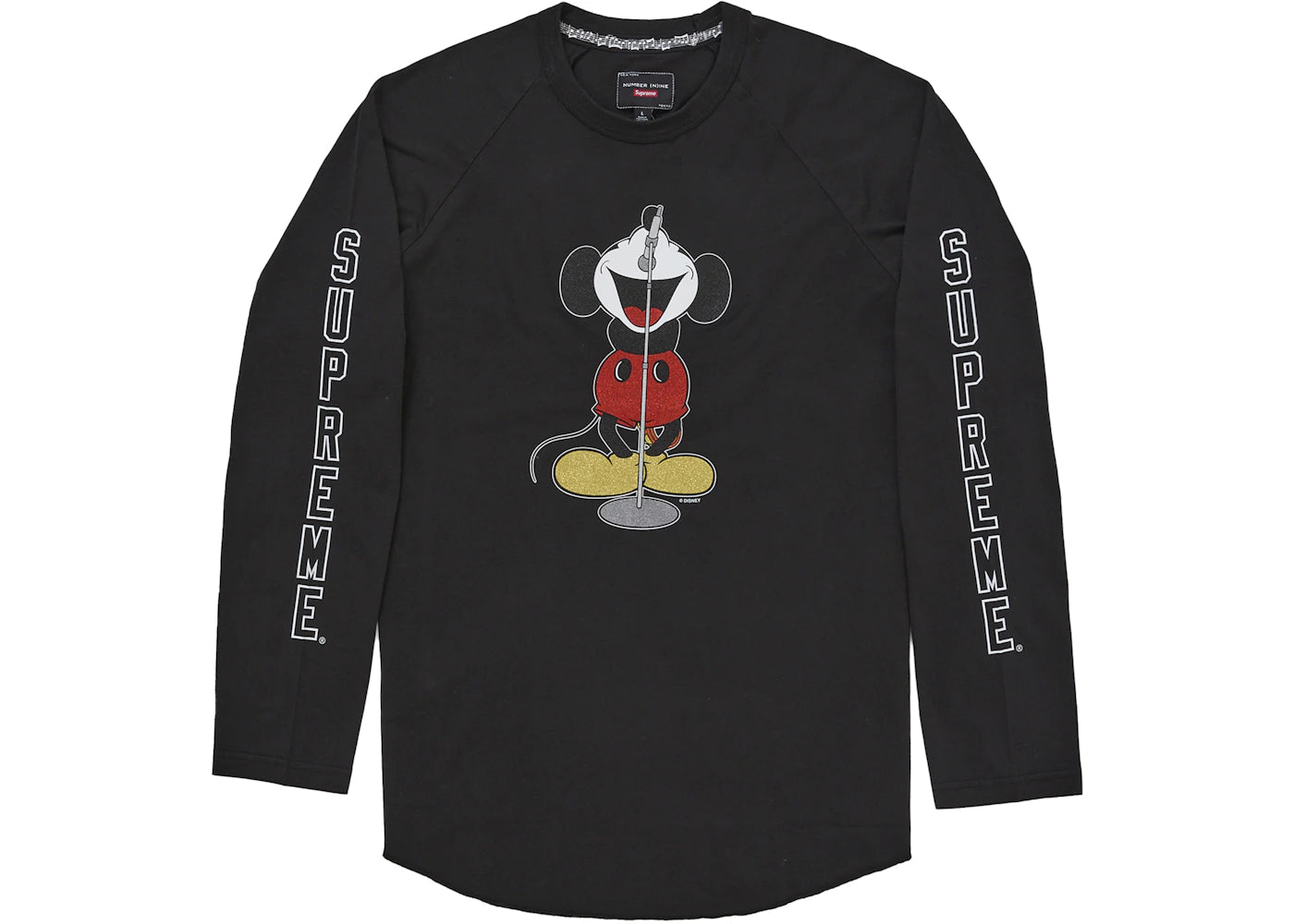 Supreme Number (N)ine Mickey Raglan L/S Top Black -1