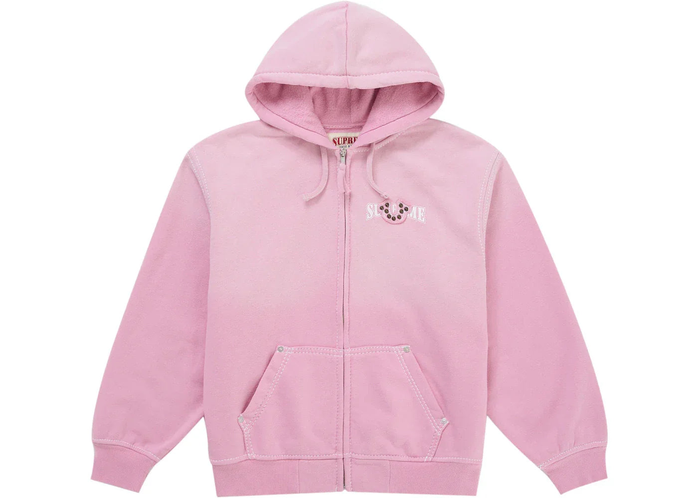 Supreme True Religion Zip Up Hooded Sweatshirt (FW25) Pink -1
