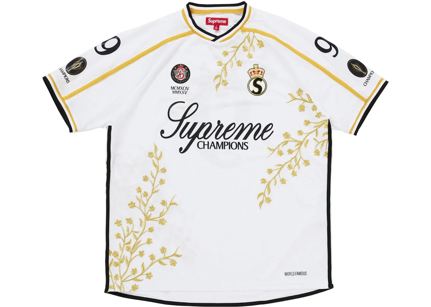 【新品】Supreme floral Soccer Jersey Supreme Floral Soccer Jersey White