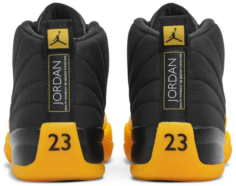Jordan 12 Retro Black University Gold heel counter