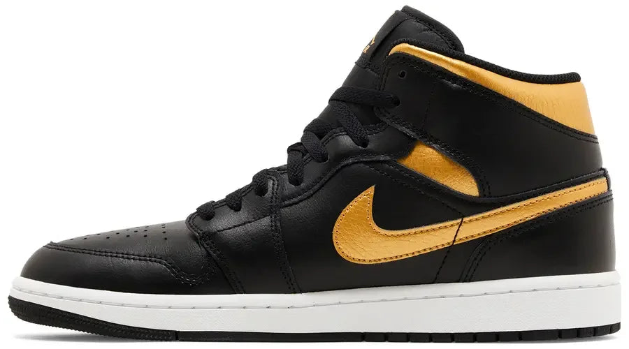 Jordan 1 Mid Black Metallic Gold 2