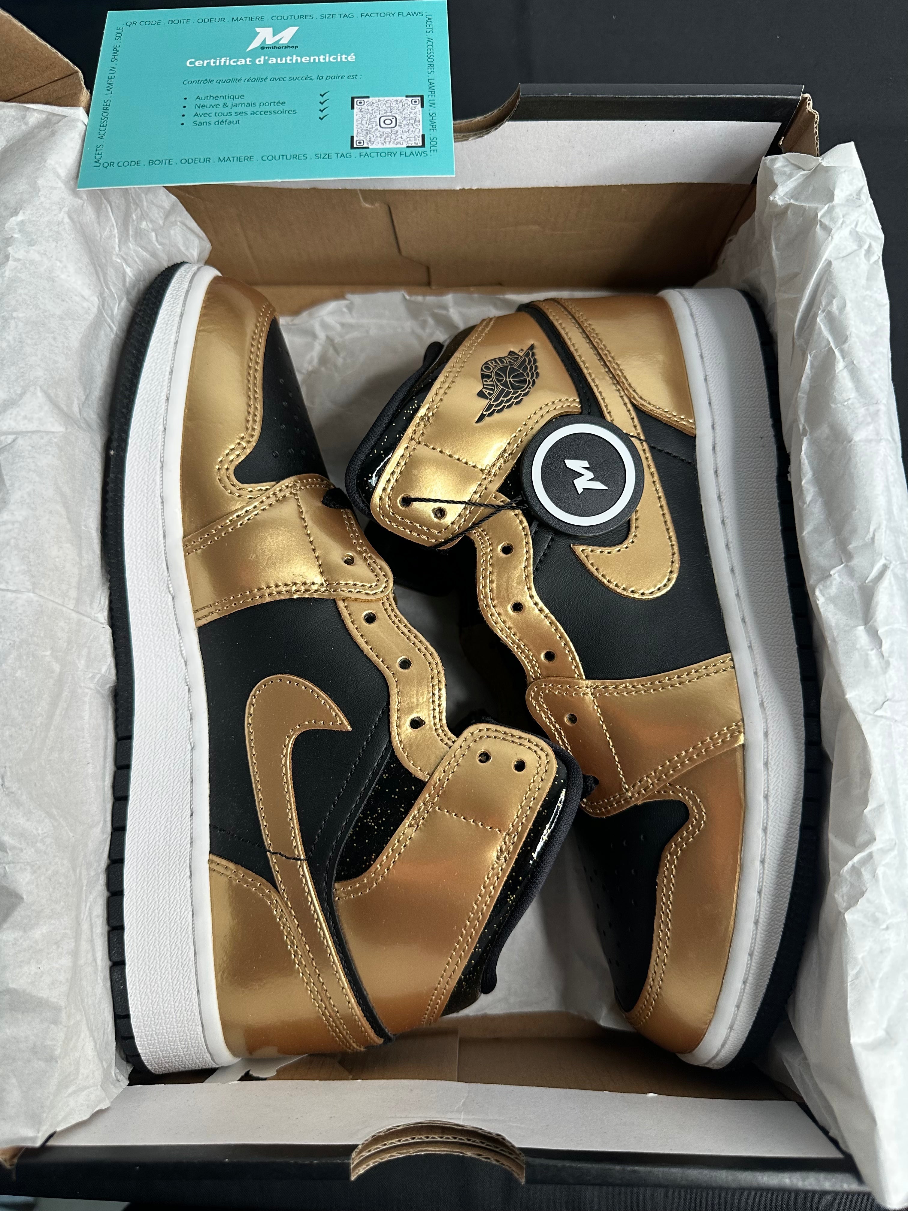 Jordan 1 Mid SE Metallic Gold Black (GS)