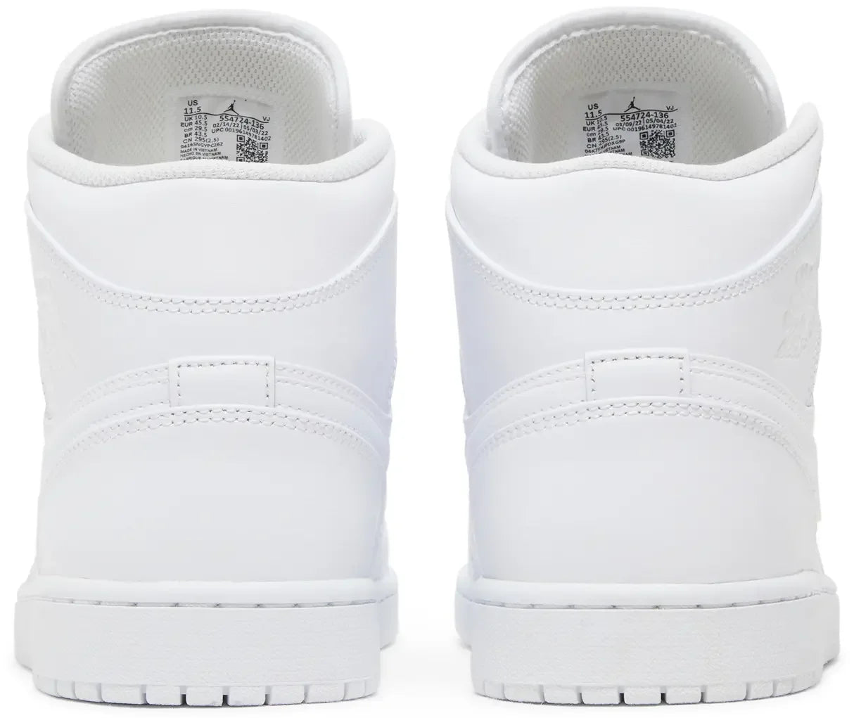 Jordan 1 Mid Triple White (2022) Back