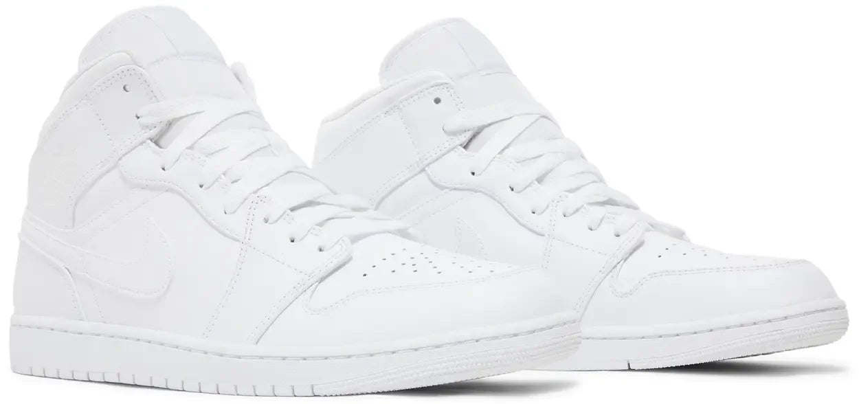 Jordan 1 Mid Triple White (2022) Pair
