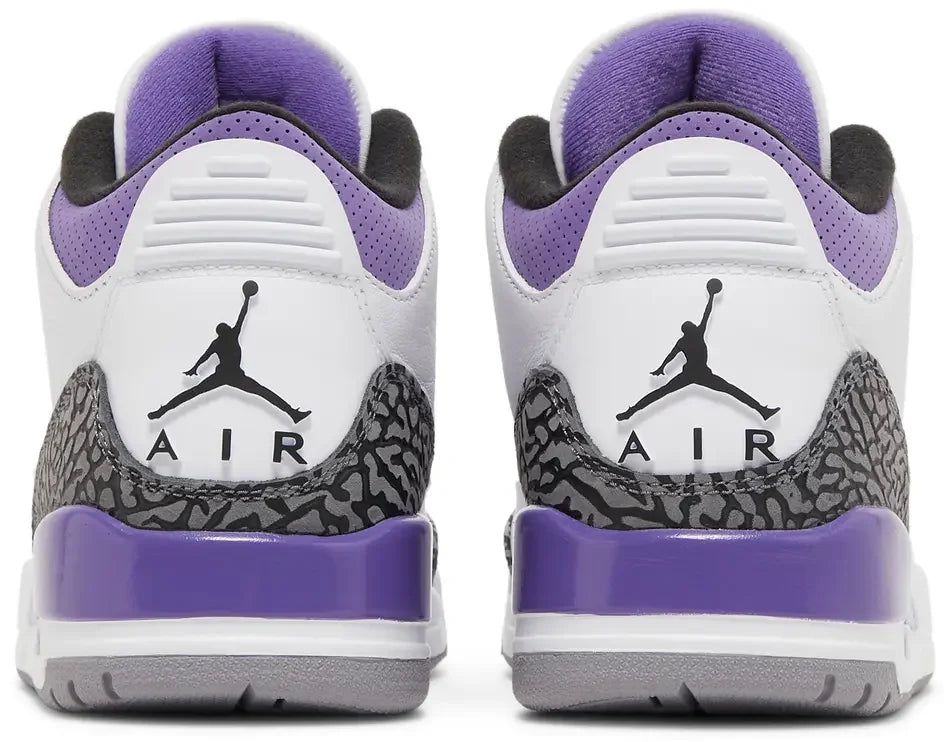 Jordan 3 Retro Dark Iris heel counter