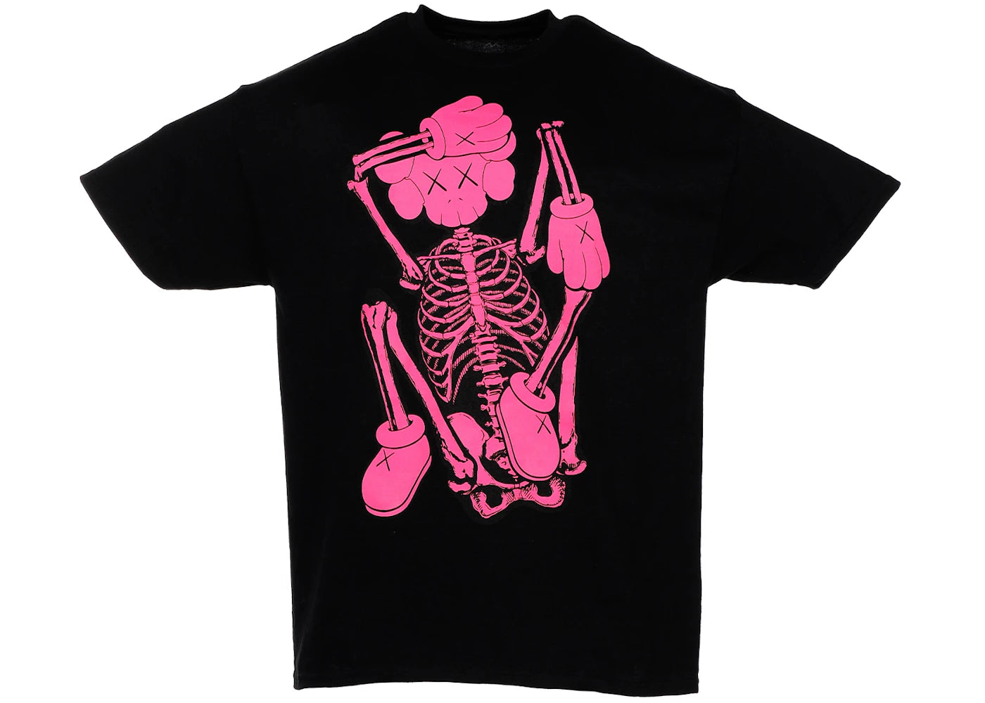 KAWS SKELETON NEW FICTION T-shirt Pink -1