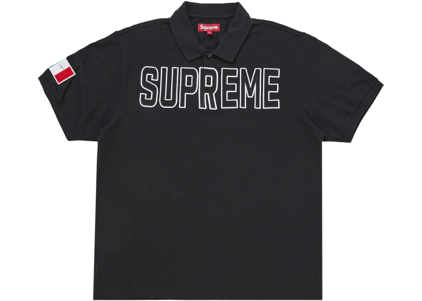Supreme Twill Appliqué Polo Black -1