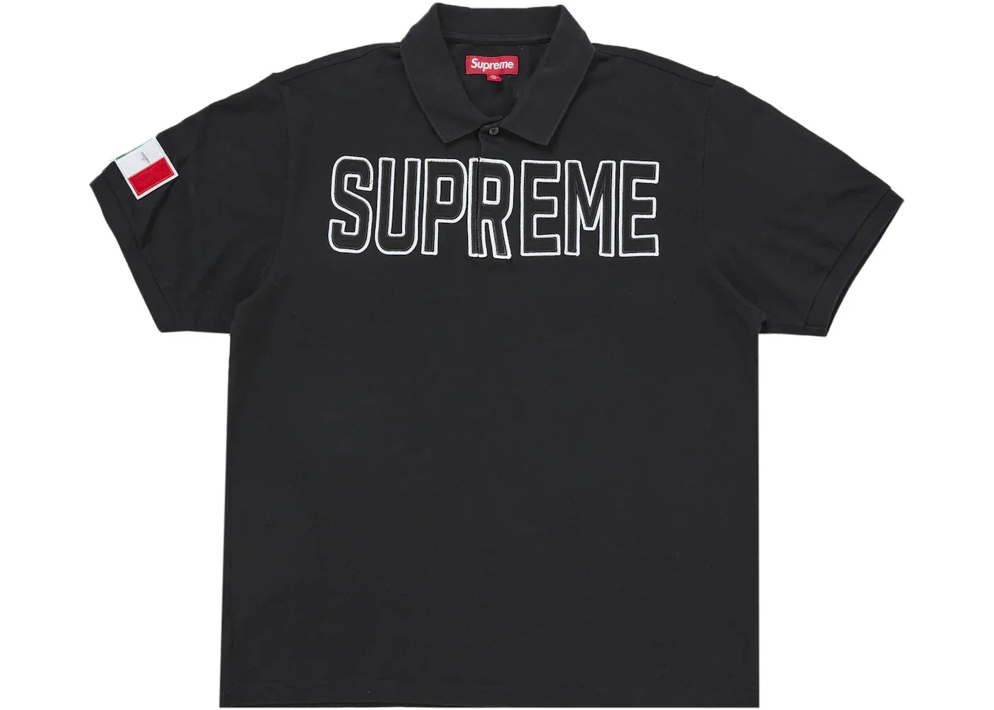 Supreme Twill Appliqué Polo Black -1