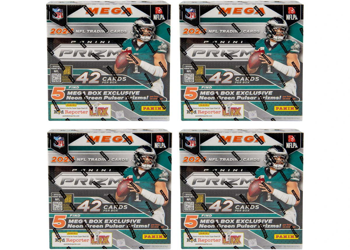 2024 Panini Prizm NFL Mega Box (Neon Green Pulsar Prizms) 4x Lot -1