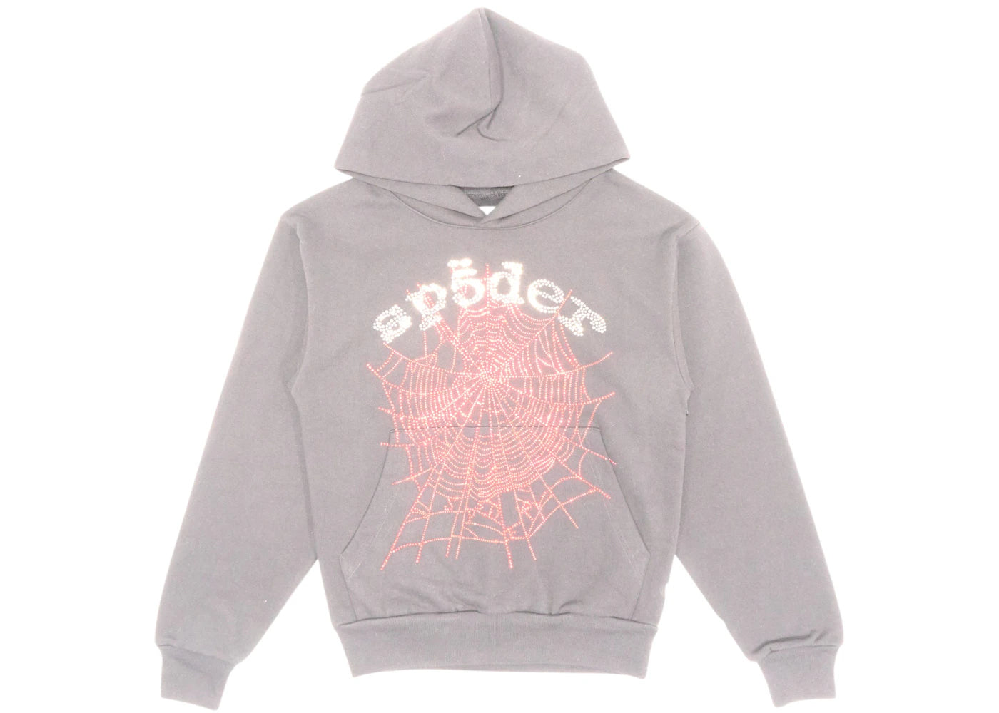 Sp5der Rhinestone OG Web V2 Hoodie Black -1