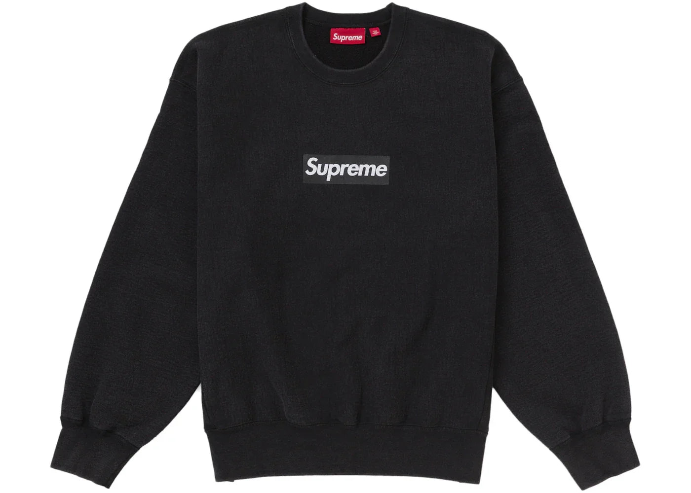 Supreme Washed Box Logo Crewneck Black -1