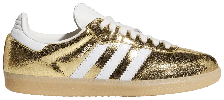 adidas Samba OG Gold Metallic Cracked Leather (Women's)-1