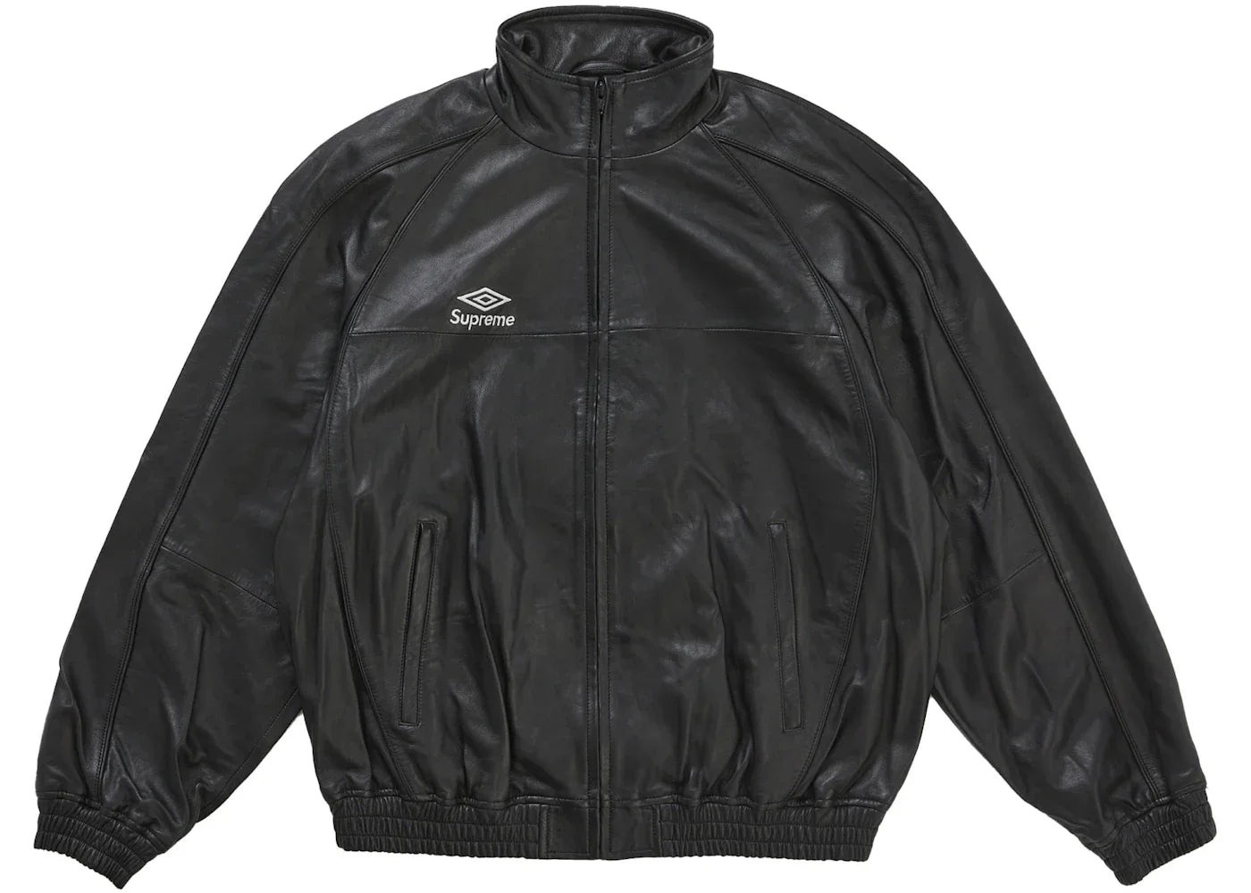 Supreme Umbro Leather Track Jacket Black -1