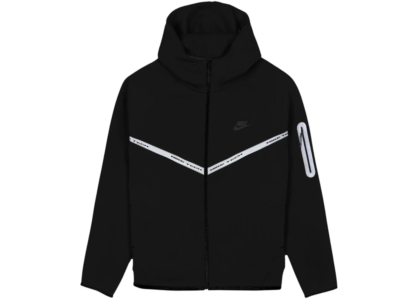 Nike Tech Fleece Reflective Full Zip Hoodie Black/White -1