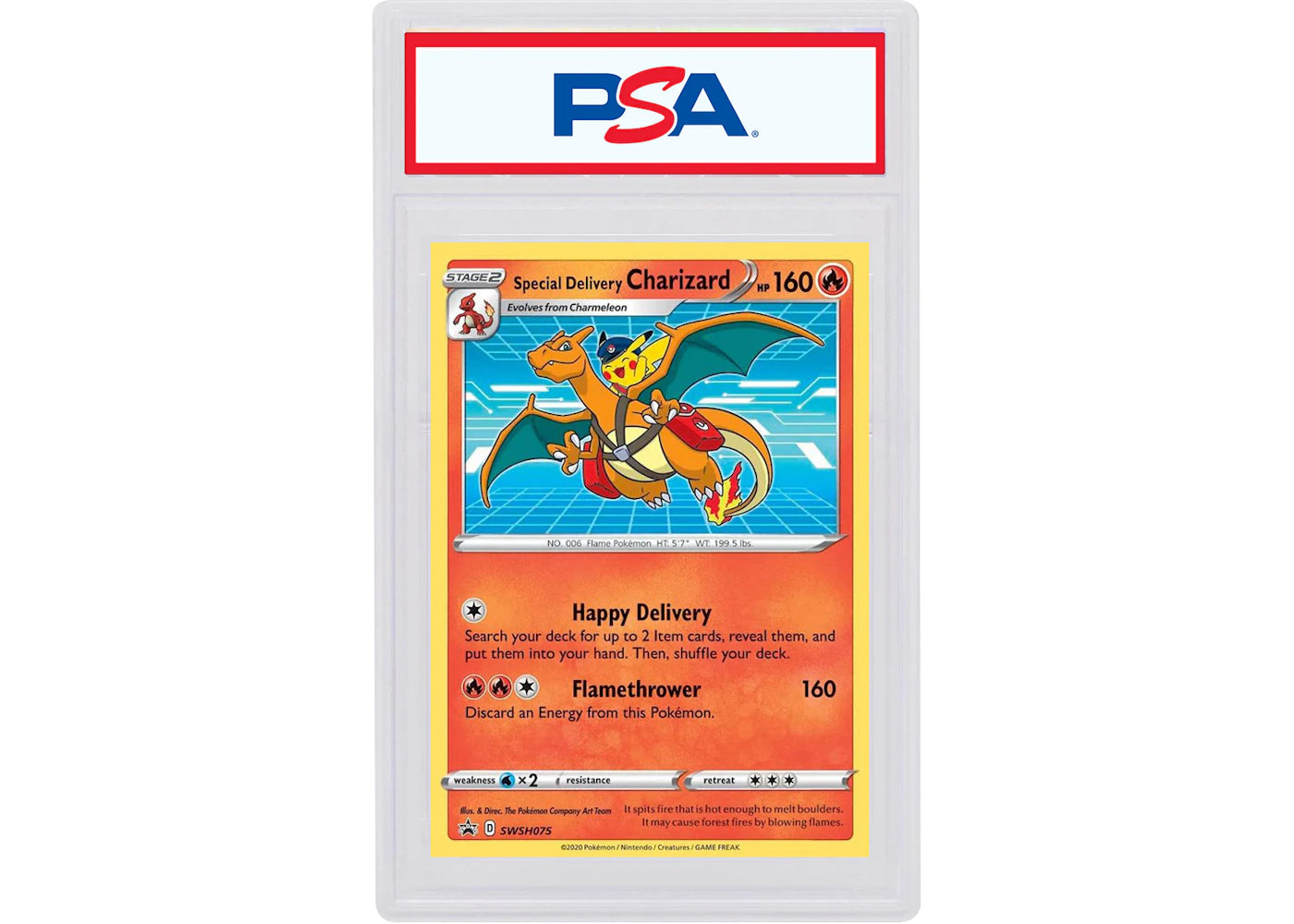 Special Delivery Charizard-Holo 2022 Pokémon Sword & Shield Pokemon Center United Kingdom Promo SWSH#075 (PSA or BGS Graded) -1