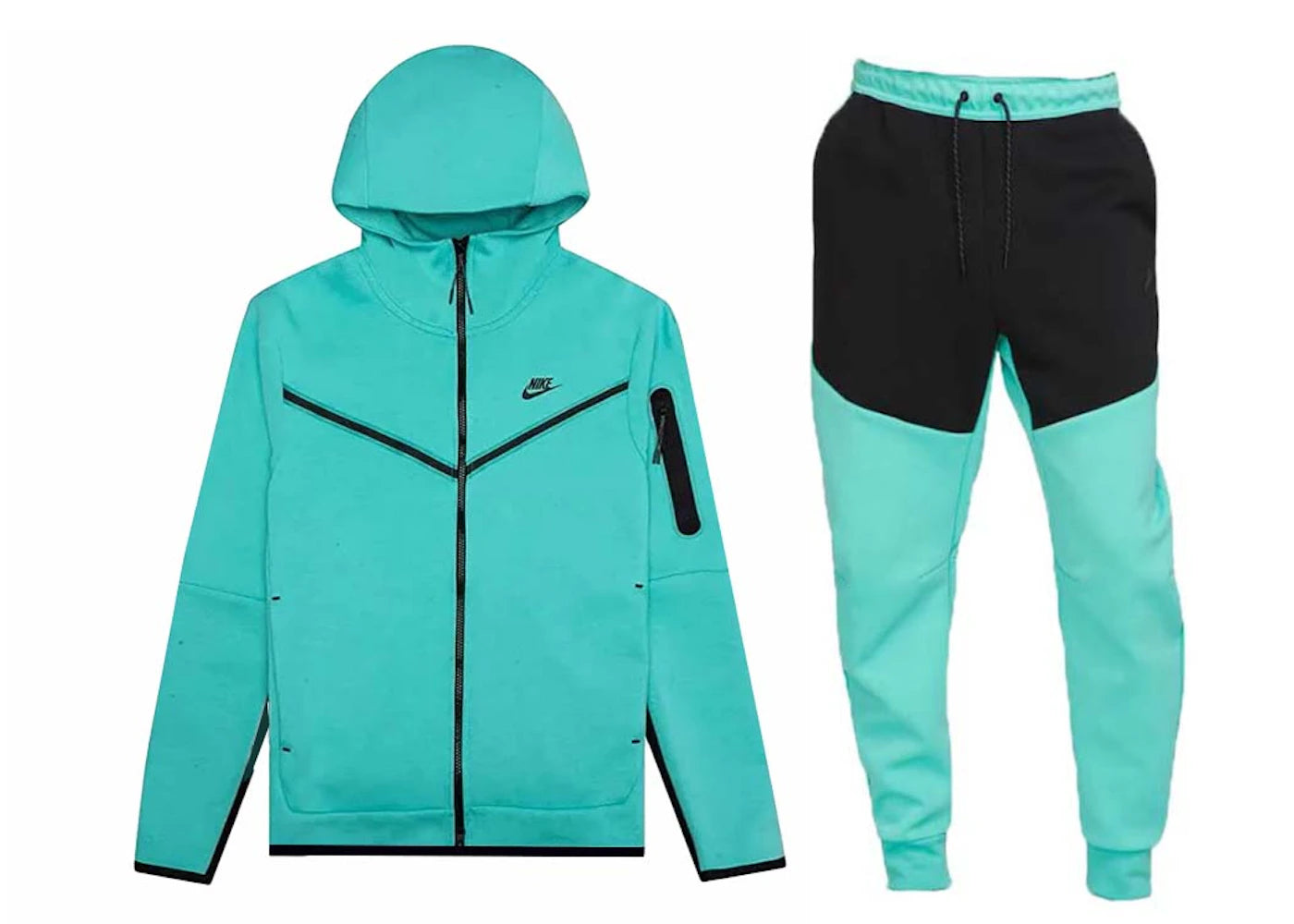 Nike Sportswear Tech Fleece Hoodie & Joggers Set Washed Teal/Black/Black -1