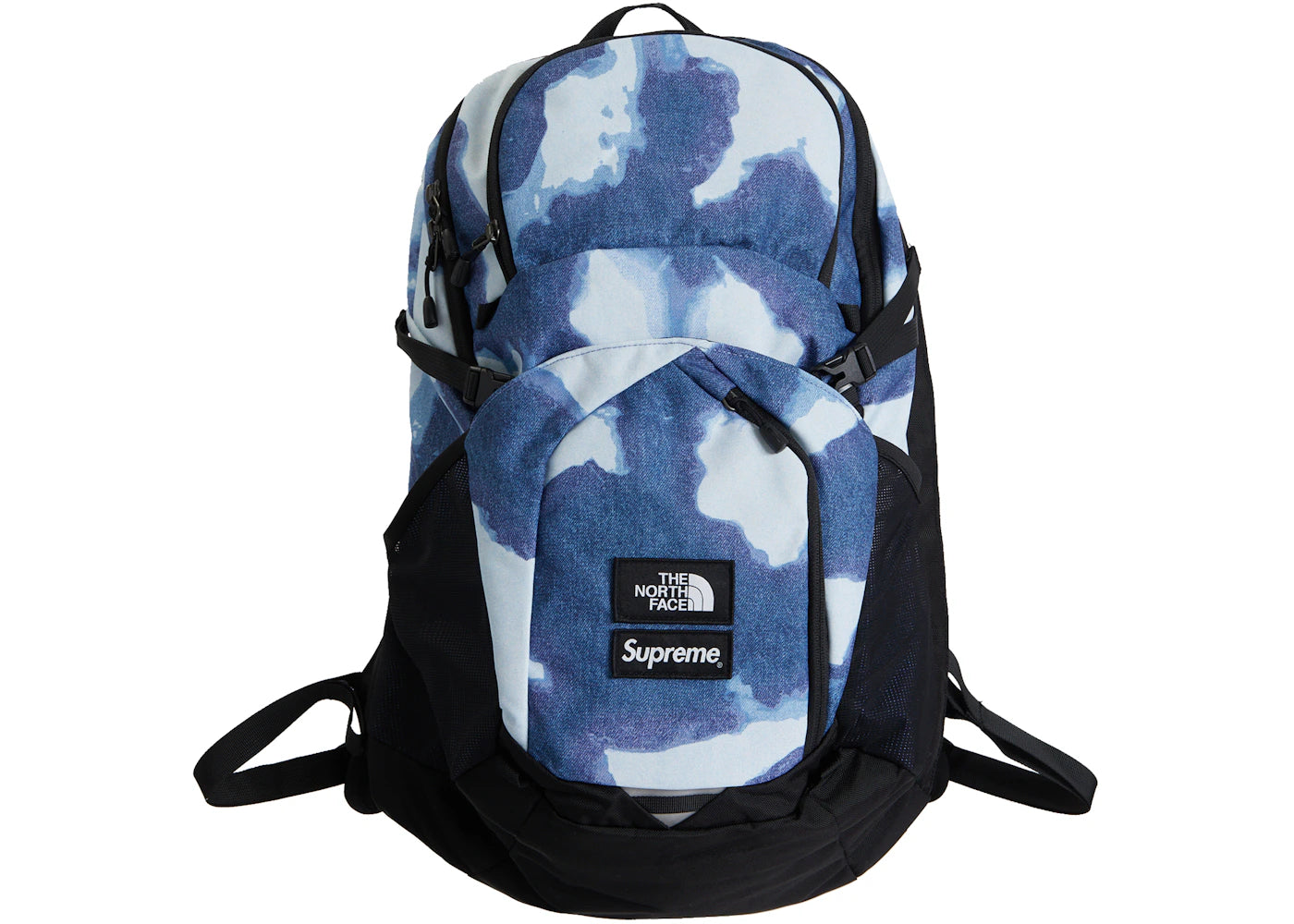 Supreme The North Face Bleached Denim Print Pocono Backpack Indigo -1
