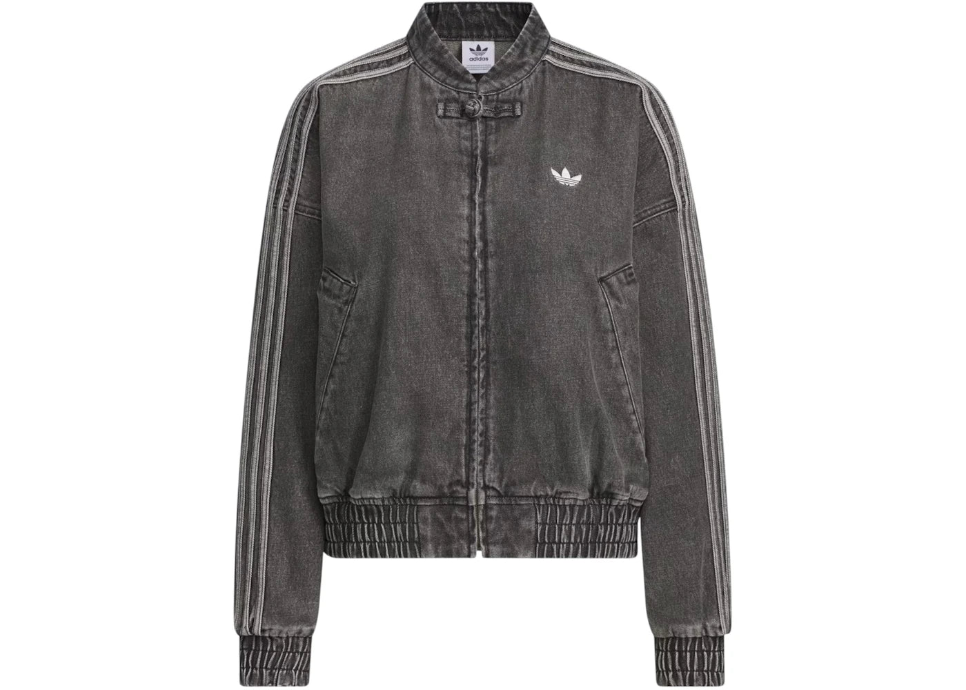 adidas Womens CTT Chinese Track Top Jersey Jacket (Asia Sizing) Medium Black Denim -1