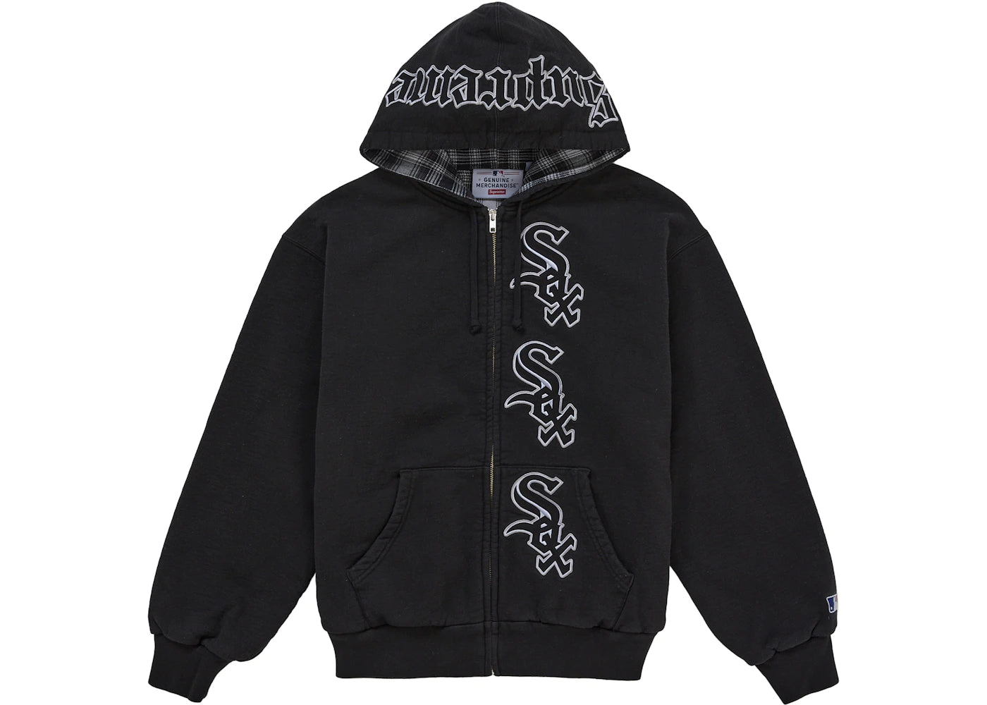 Supreme Chicago White Sox Zip Up Hooded Sweatshirt Black -1