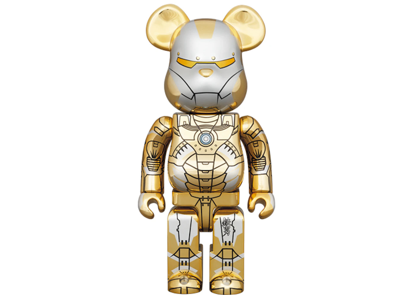 Bearbrick x Hajime Sorayama x Marvel Iron Man Reverse 1000% Gold/Silver -1